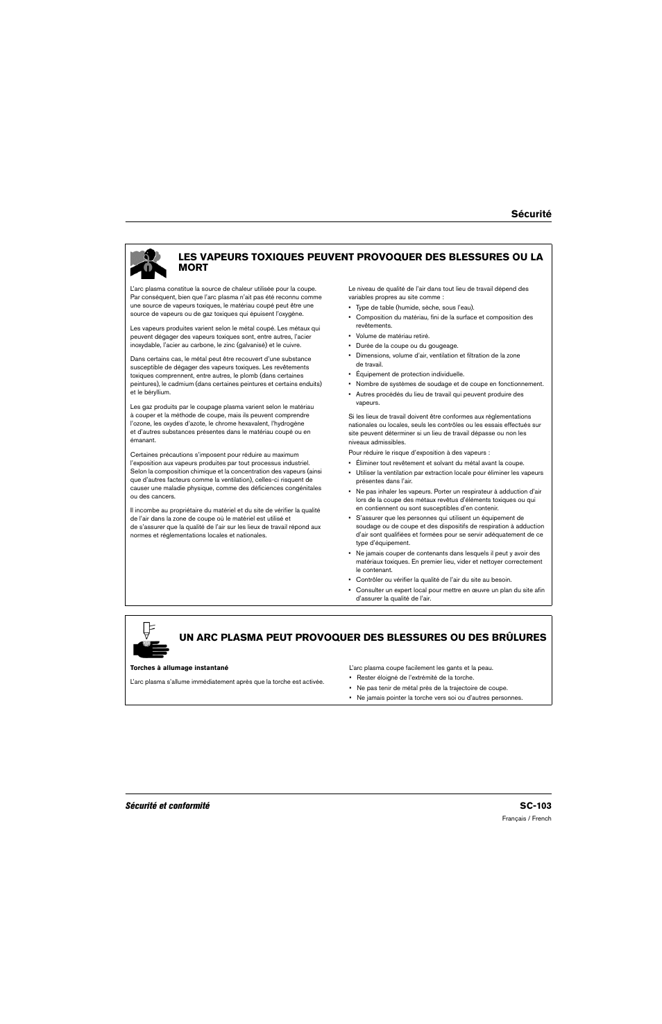 Sécurité et conformité sc-103 | Hypertherm 80669C Rev.2 User Manual | Page 103 / 304