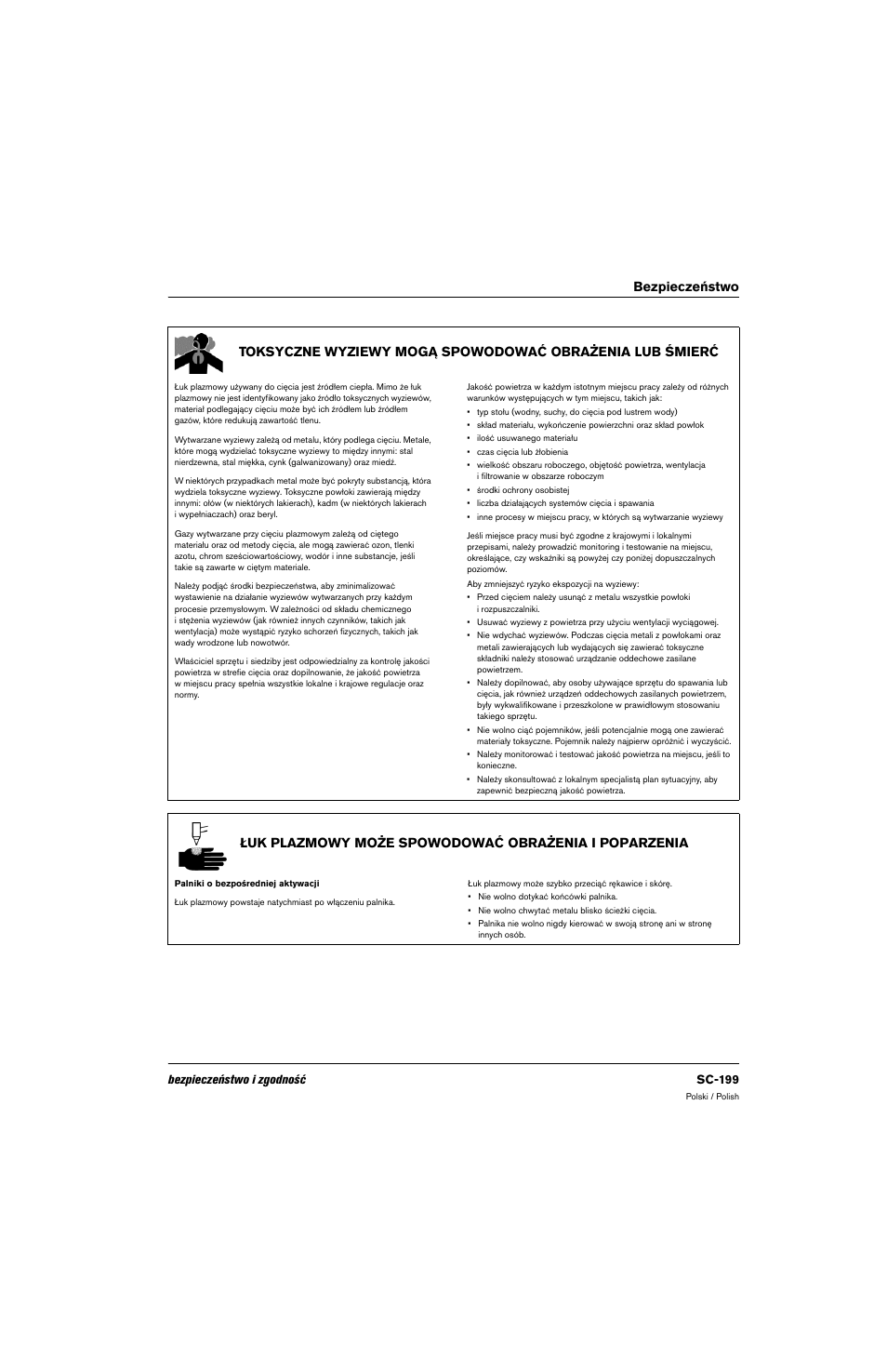 Bezpieczeństwo i zgodność sc-199 | Hypertherm 80669C Rev.2 User Manual | Page 199 / 304