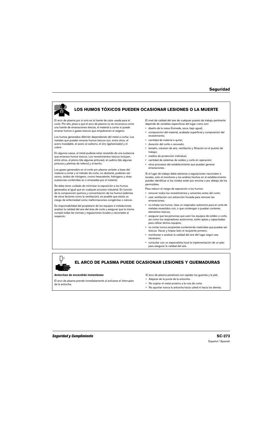 Seguridad y cumplimiento sc-273 | Hypertherm 80669C Rev.2 User Manual | Page 273 / 304