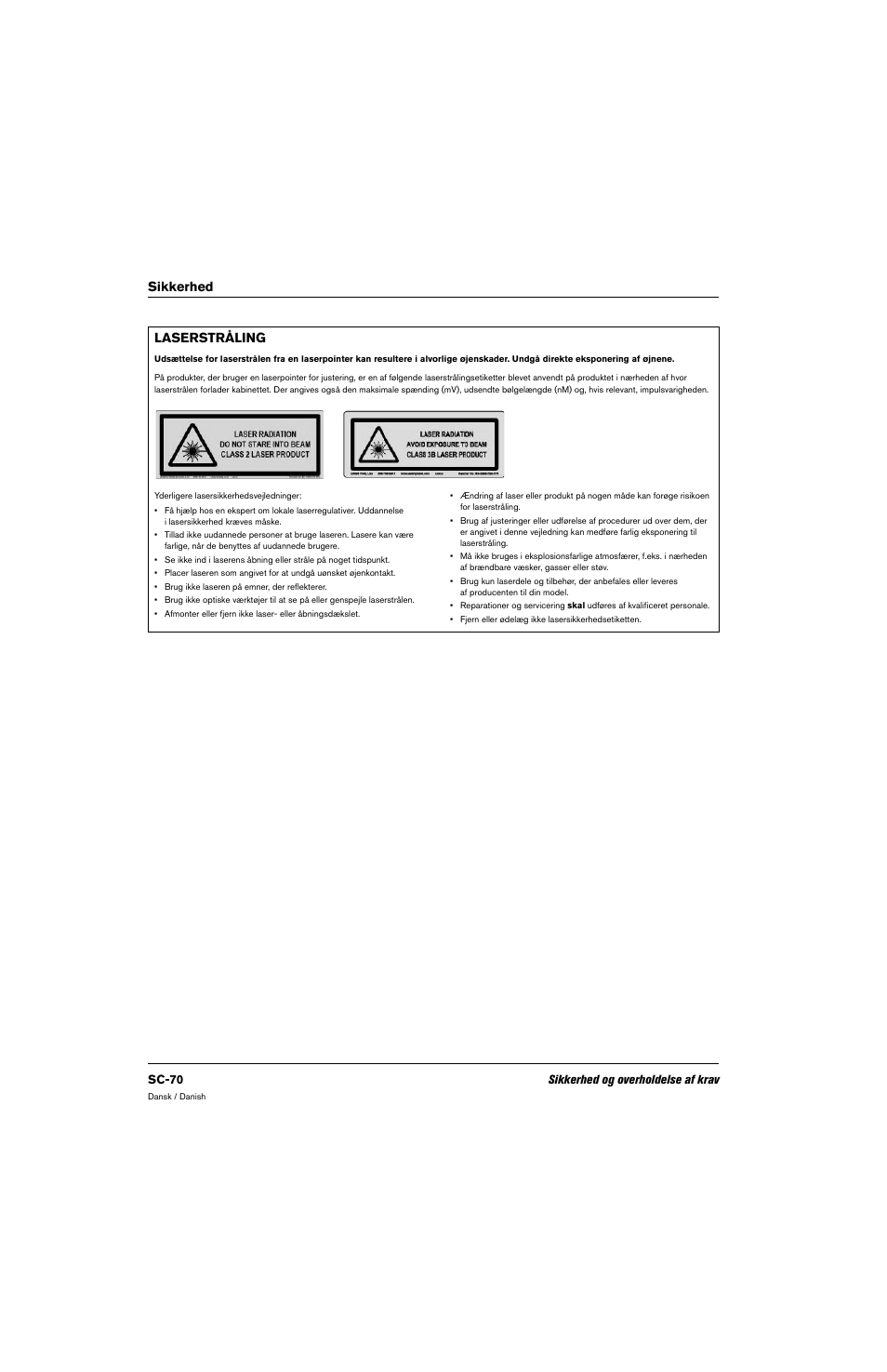 Laserstråling, Sikkerhed laserstråling | Hypertherm 80669C Rev.2 User Manual | Page 70 / 304