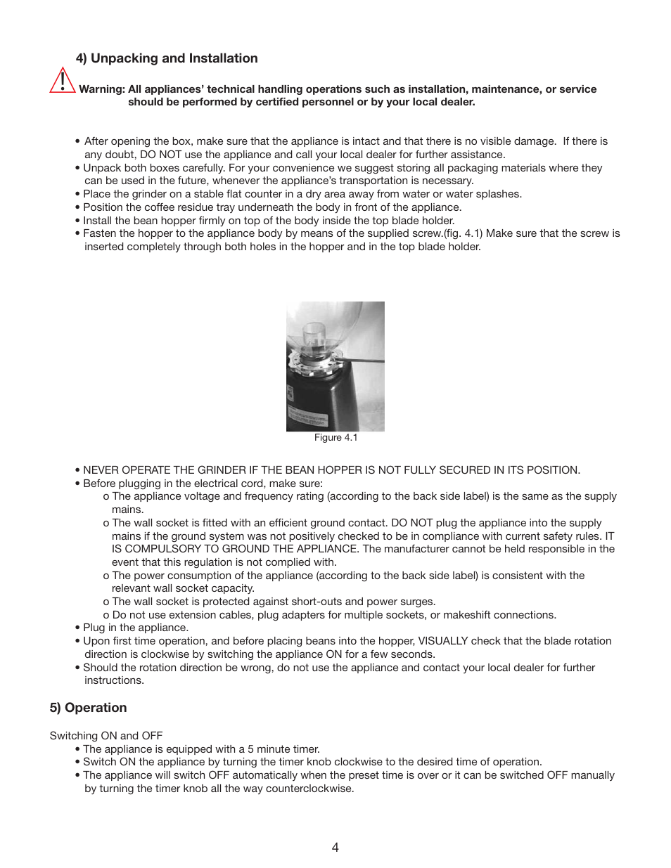 Cecilware VENEZIA II HC-600 User Manual | Page 4 / 10