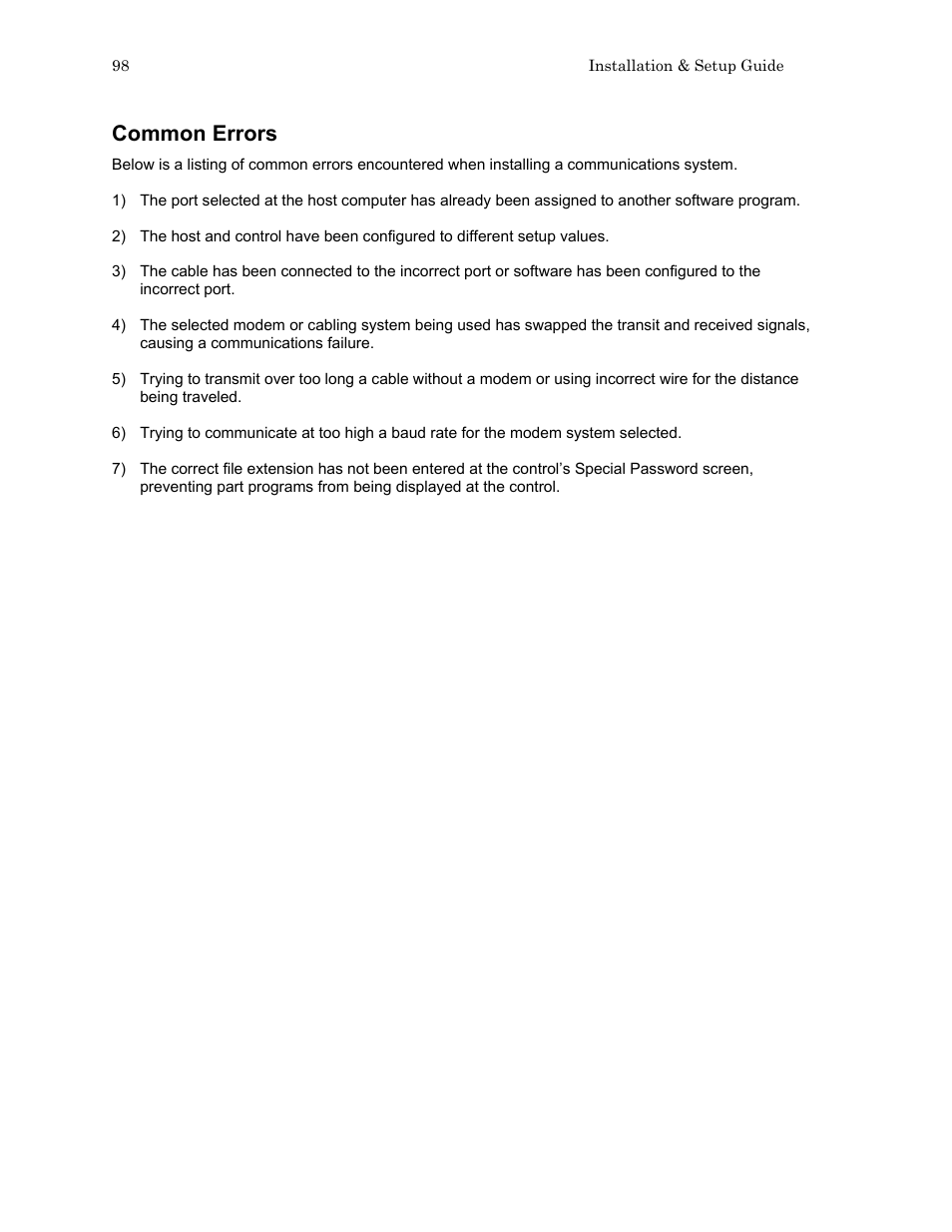 Common errors | Hypertherm HTA Rev 6.00 Install Guide User Manual | Page 110 / 242