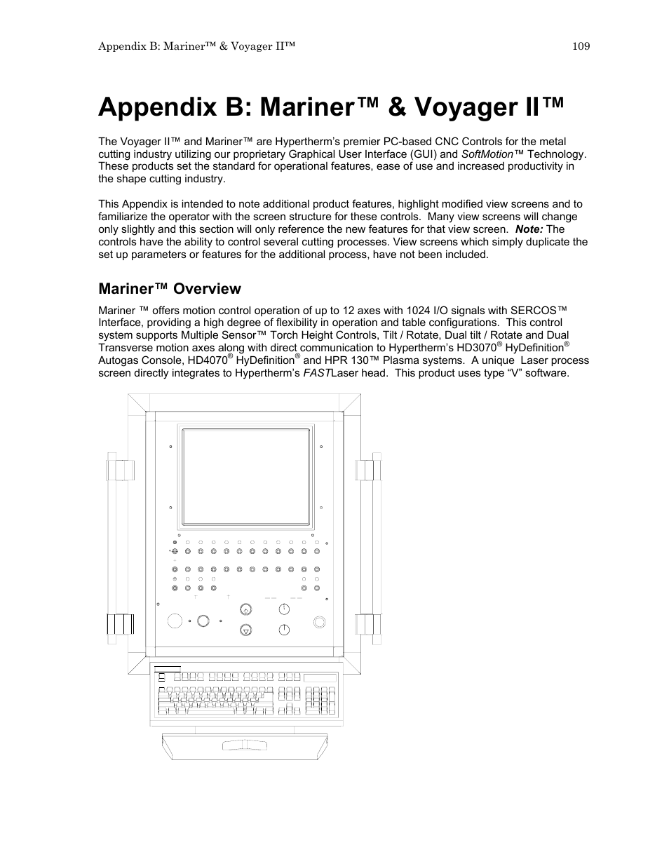 Appendix b: mariner™ & voyager ii, Mariner™ overview | Hypertherm HTA Rev 6.00 Install Guide User Manual | Page 121 / 242