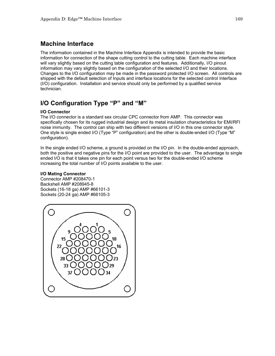 Machine interface, I/o configuration type “p” and “m | Hypertherm HTA Rev 6.00 Install Guide User Manual | Page 181 / 242