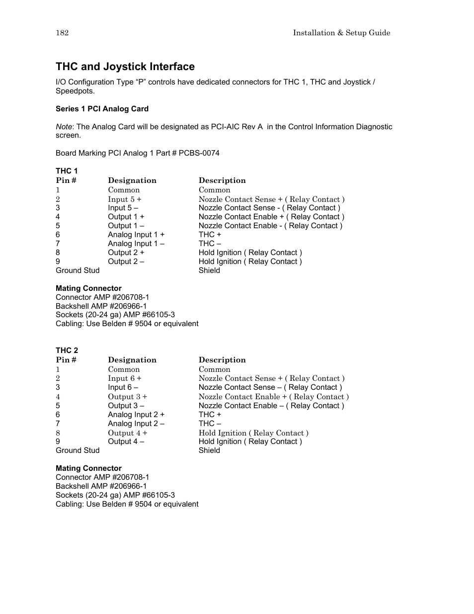 Thc and joystick interface | Hypertherm HTA Rev 6.00 Install Guide User Manual | Page 194 / 242