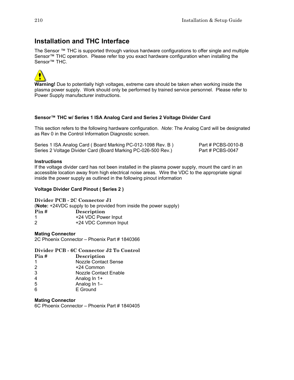Installation and thc interface | Hypertherm HTA Rev 6.00 Install Guide User Manual | Page 222 / 242