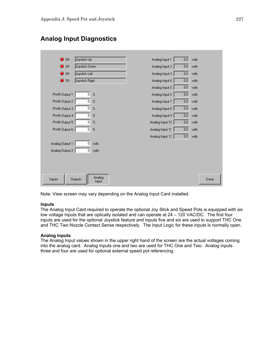 Analog input diagnostics | Hypertherm HTA Rev 6.00 Install Guide User Manual | Page 239 / 242