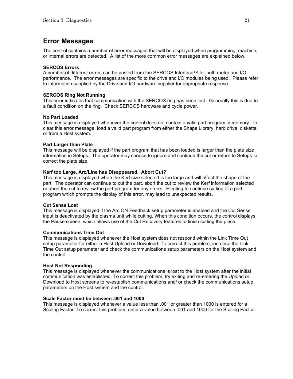 Error messages | Hypertherm HTA Rev 6.00 Install Guide User Manual | Page 33 / 242