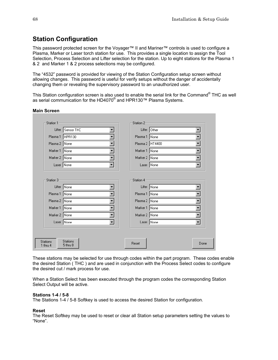 Station configuration | Hypertherm HTA Rev 6.00 Install Guide User Manual | Page 80 / 242