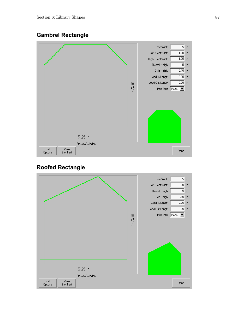 Gambrel rectangle, Roofed rectangle | Hypertherm HTA Rev 6.00 Operators Manual User Manual | Page 101 / 212
