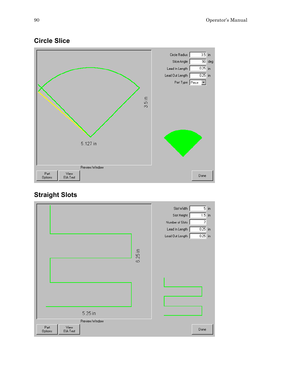 Circle slice, Straight slots | Hypertherm HTA Rev 6.00 Operators Manual User Manual | Page 104 / 212