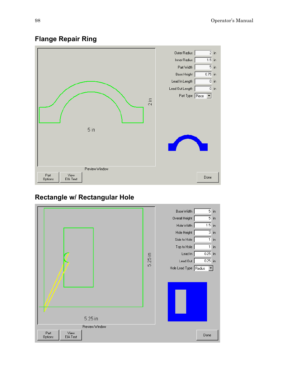 Flange repair ring, Rectangle w/ rectangular hole | Hypertherm HTA Rev 6.00 Operators Manual User Manual | Page 112 / 212