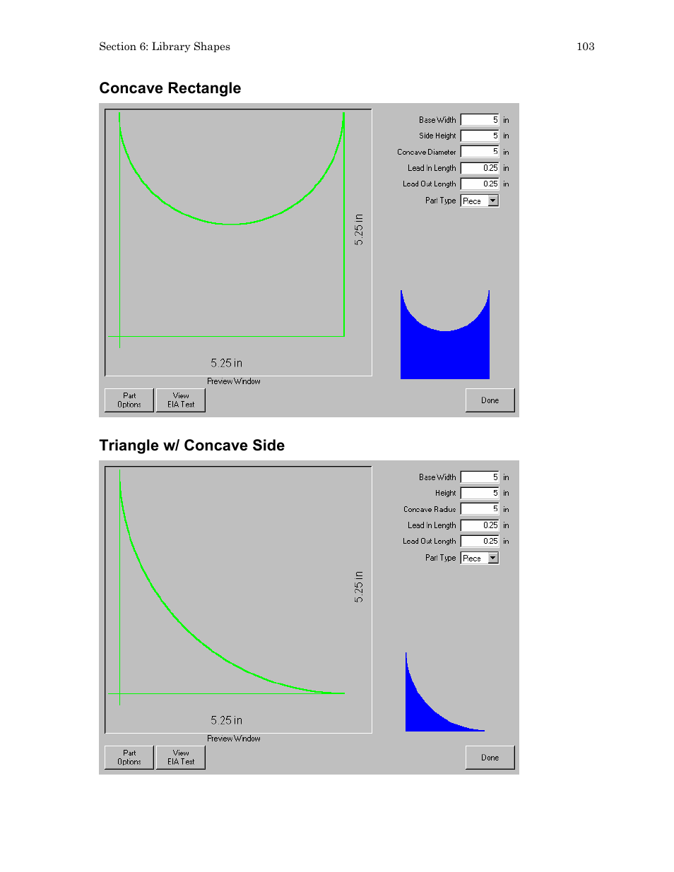 Concave rectangle, Triangle w/ concave side | Hypertherm HTA Rev 6.00 Operators Manual User Manual | Page 117 / 212