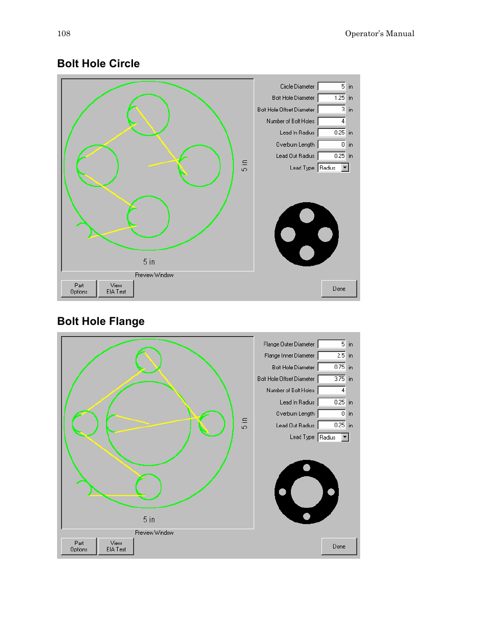 Bolt hole circle, Bolt hole flange | Hypertherm HTA Rev 6.00 Operators Manual User Manual | Page 122 / 212