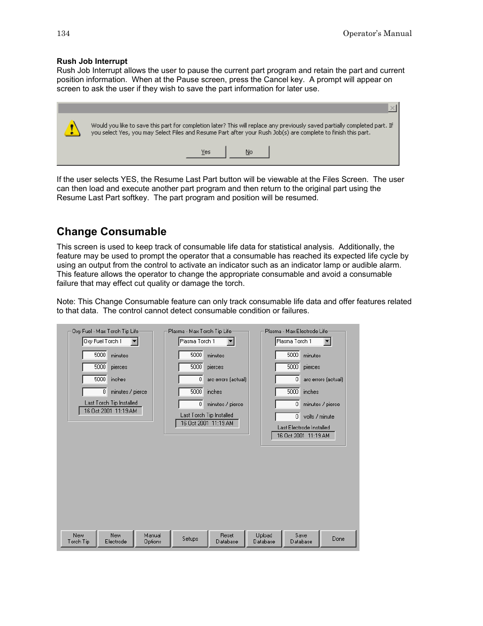 Change consumable | Hypertherm HTA Rev 6.00 Operators Manual User Manual | Page 148 / 212