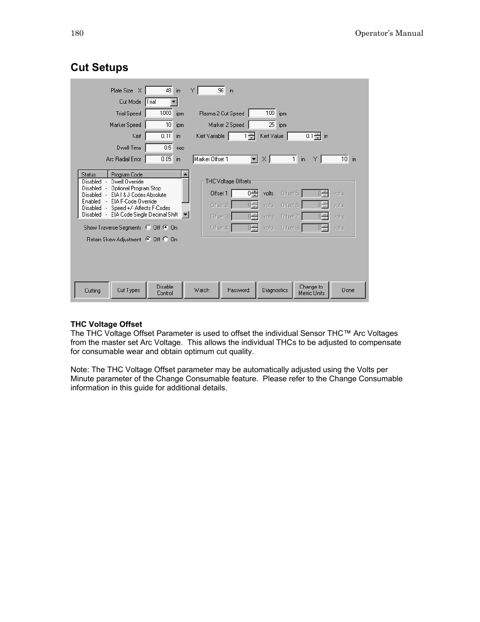 Cut setups | Hypertherm HTA Rev 6.00 Operators Manual User Manual | Page 194 / 212