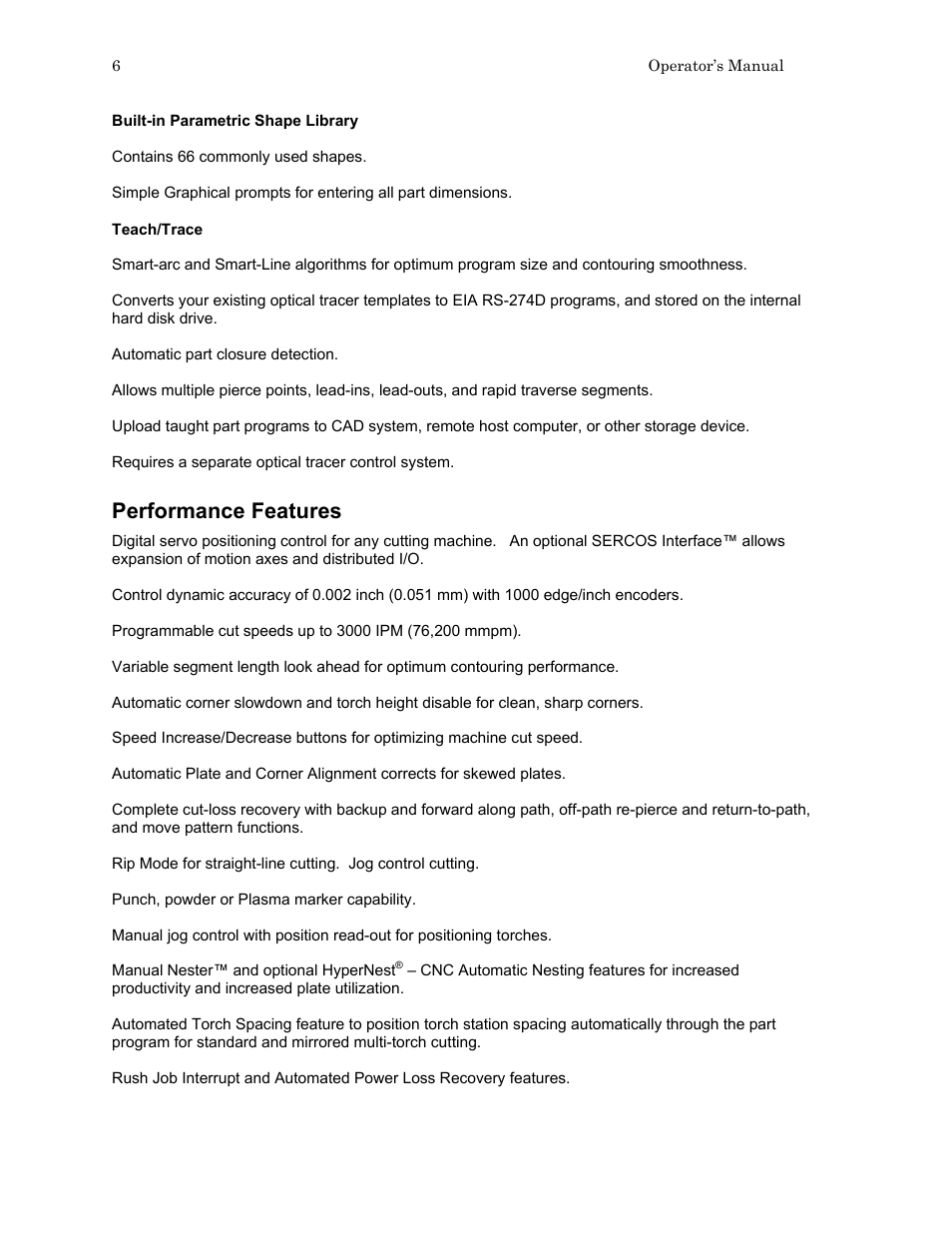 Performance features | Hypertherm HTA Rev 6.00 Operators Manual User Manual | Page 20 / 212