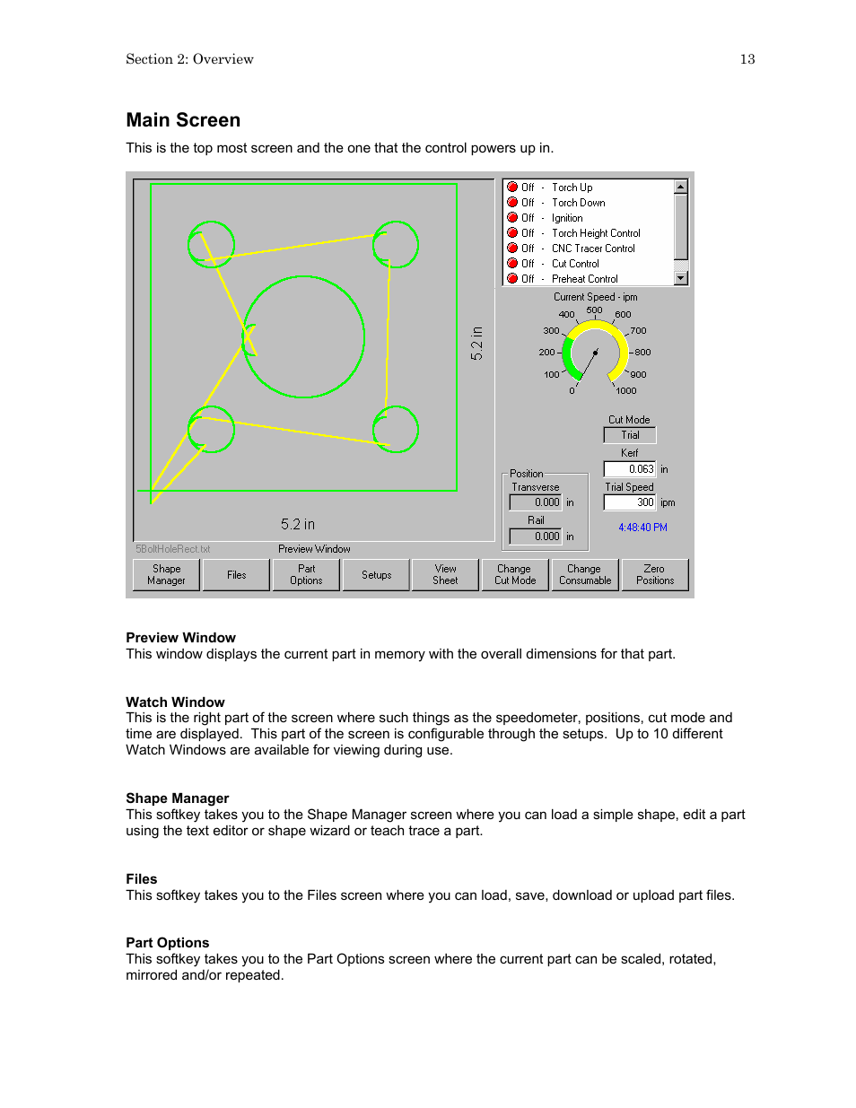 Main screen | Hypertherm HTA Rev 6.00 Operators Manual User Manual | Page 27 / 212