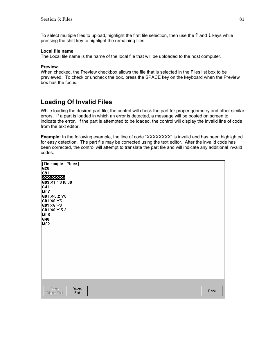Loading of invalid files | Hypertherm HTA Rev 6.00 Operators Manual User Manual | Page 95 / 212