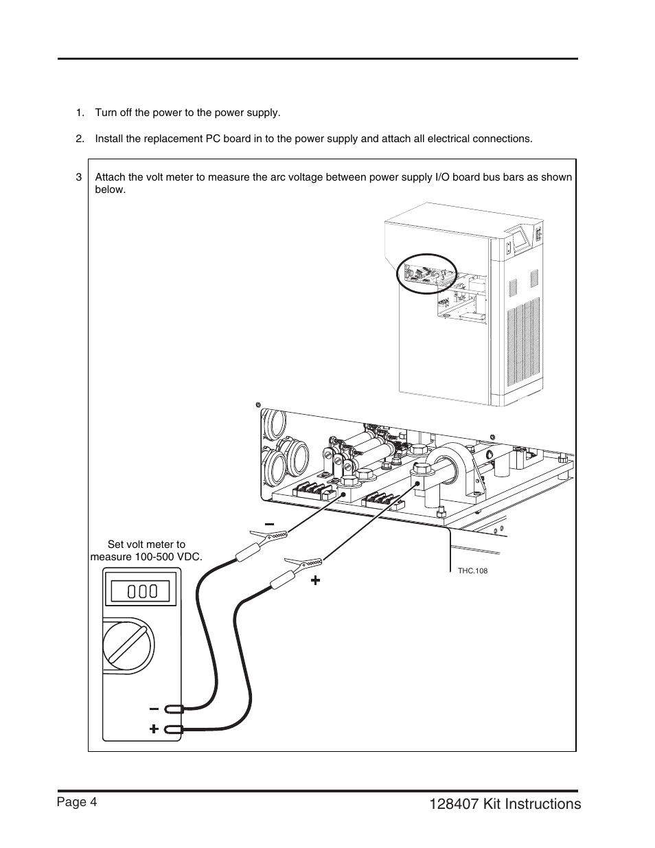 Hd4070 procedure, Ht4400 procedure, Hd4070 thc | Control pc board calibration | Hypertherm THC Control Board Replacement User Manual | Page 7 / 13