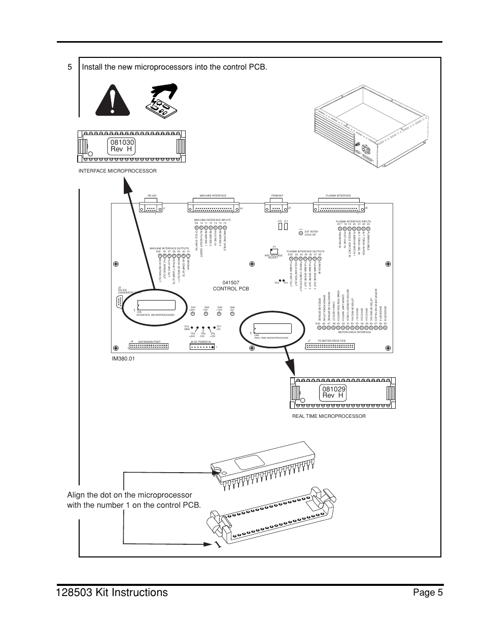 Command thc, Plasma interface upgrade, Page 5 | Control pcb, Interface microprocessor real time microprocessor | Hypertherm THC Plasma Interfacer Upgrade User Manual | Page 6 / 9