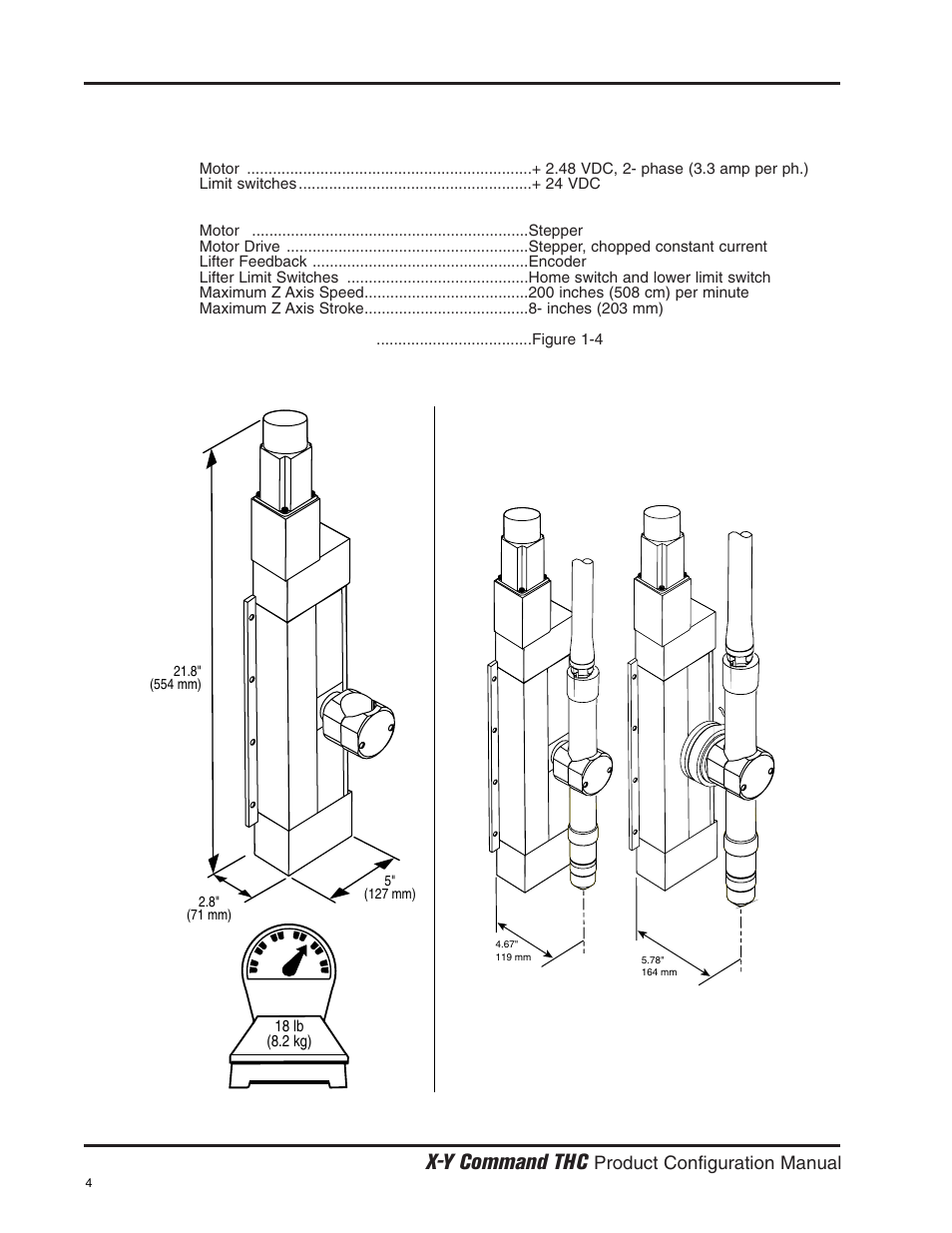 X-y command thc, 6 specifications & unit mounting, Product configuration manual x-y lifter assembly | Hypertherm THC X-Y Table Product Configuration User Manual | Page 9 / 20