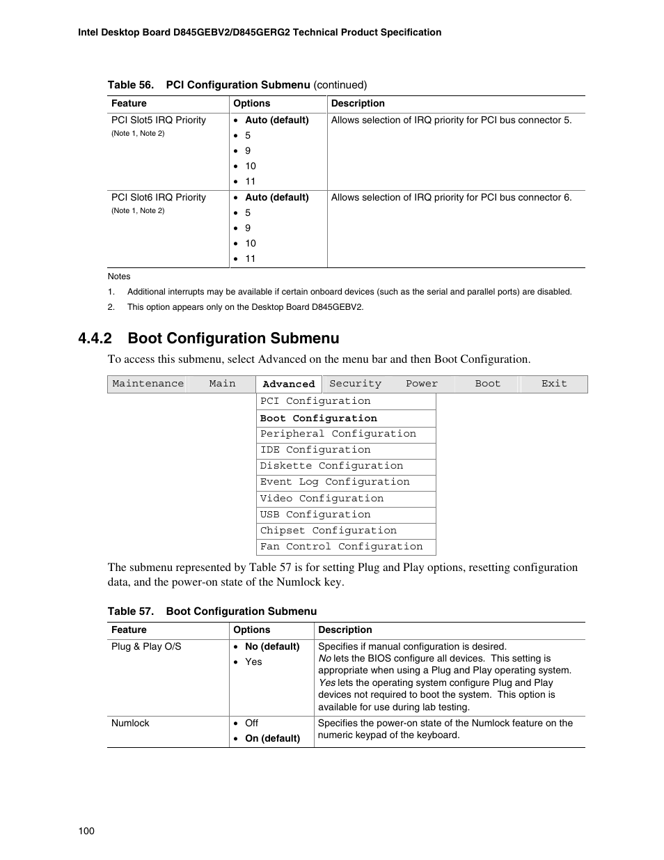 2 boot configuration submenu | Hypertherm D845GEBV2 User Manual | Page 100 / 128