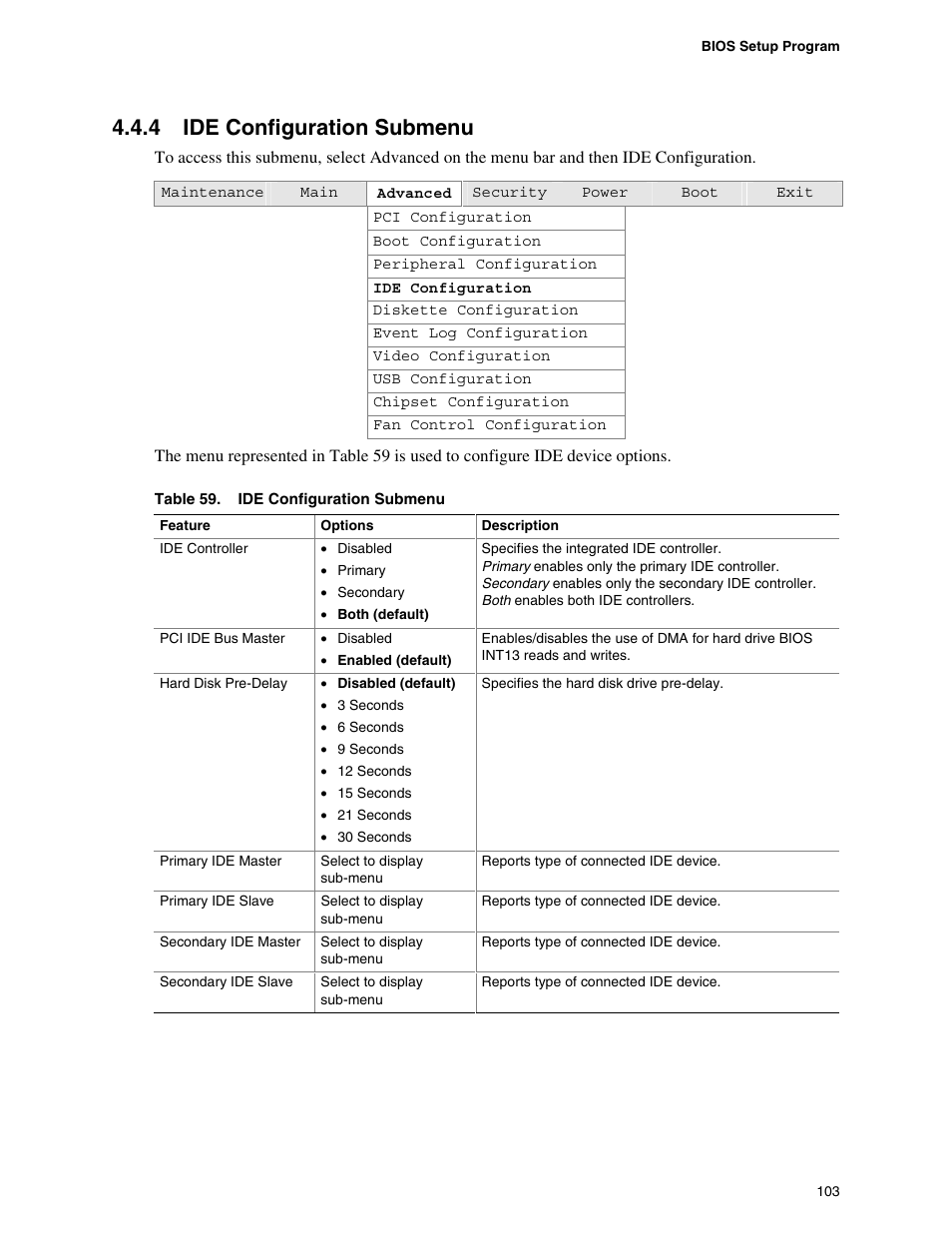 4 ide configuration submenu | Hypertherm D845GEBV2 User Manual | Page 103 / 128