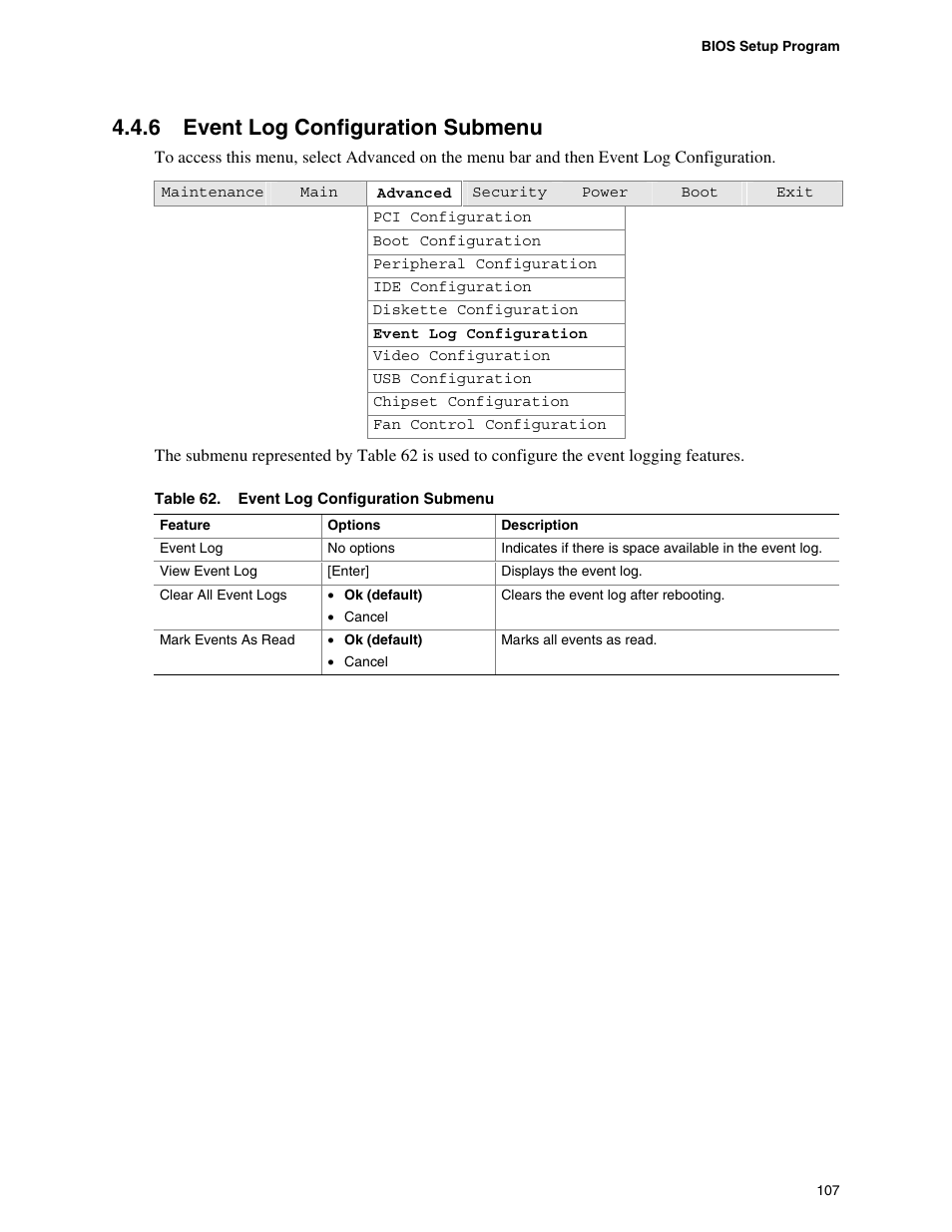 6 event log configuration submenu | Hypertherm D845GEBV2 User Manual | Page 107 / 128