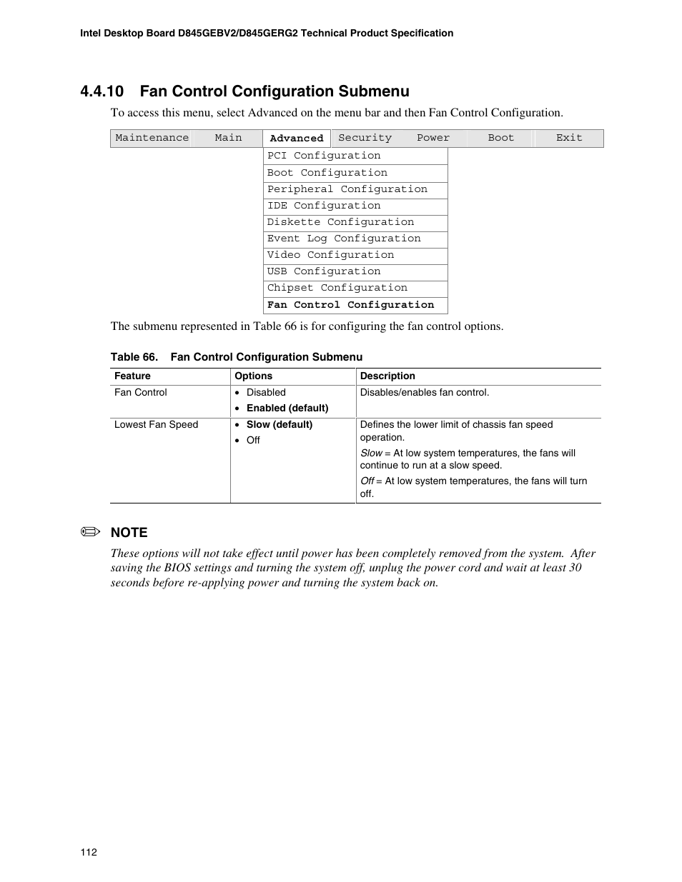 10 fan control configuration submenu | Hypertherm D845GEBV2 User Manual | Page 112 / 128