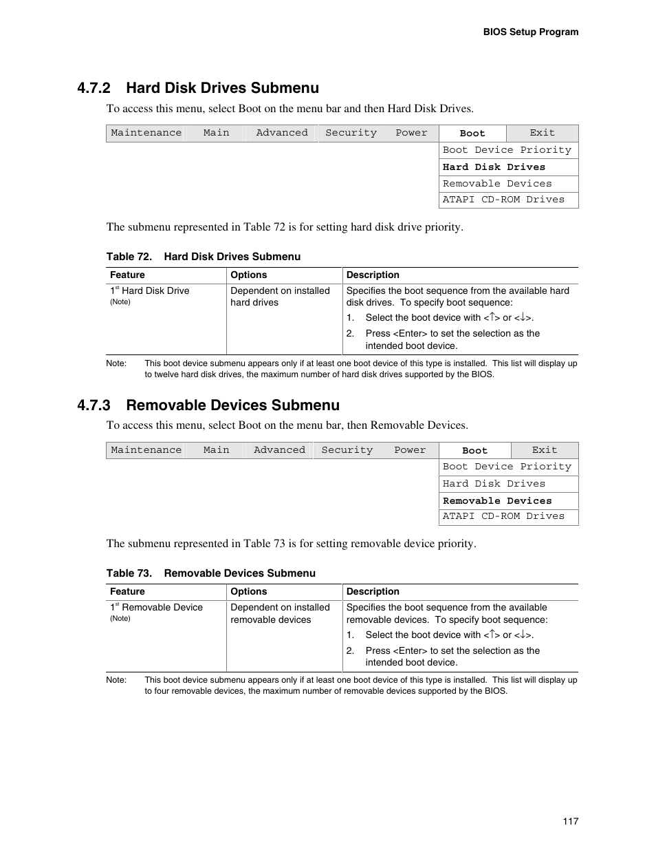 2 hard disk drives submenu, 3 removable devices submenu | Hypertherm D845GEBV2 User Manual | Page 117 / 128