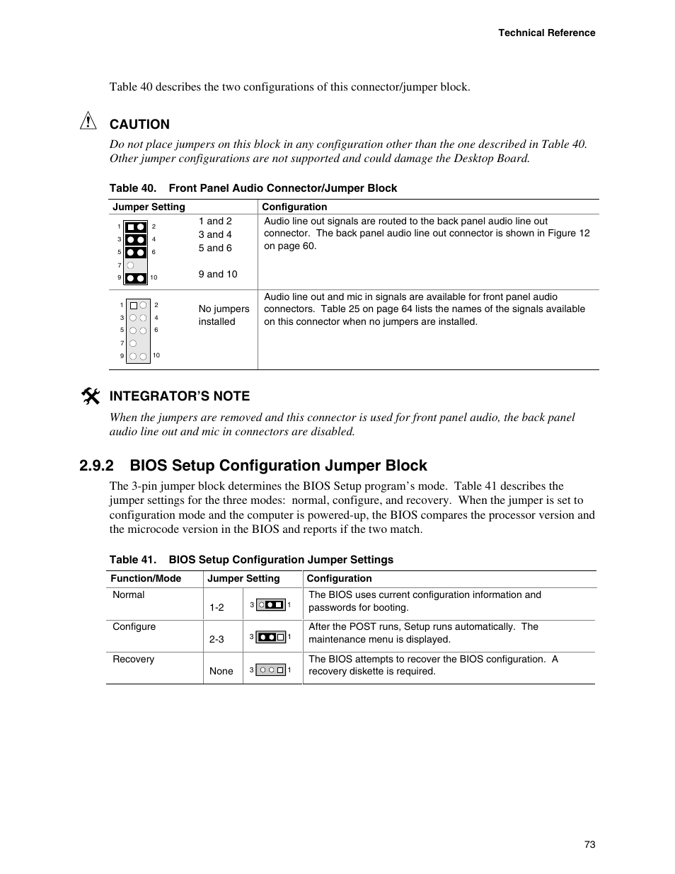 2 bios setup configuration jumper block, Caution | Hypertherm D845GEBV2 User Manual | Page 73 / 128