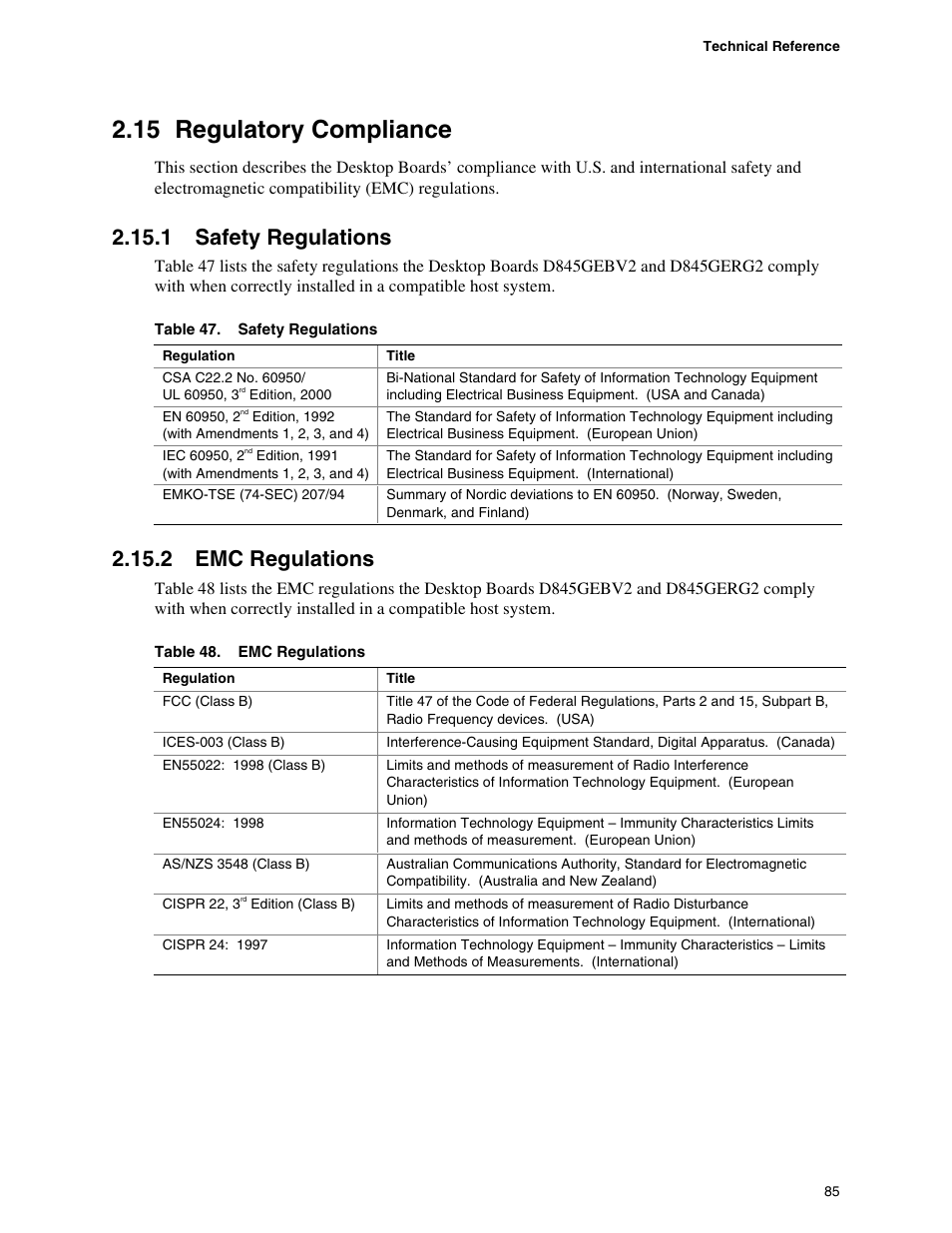 15 regulatory compliance, 1 safety regulations, 2 emc regulations | Hypertherm D845GEBV2 User Manual | Page 85 / 128