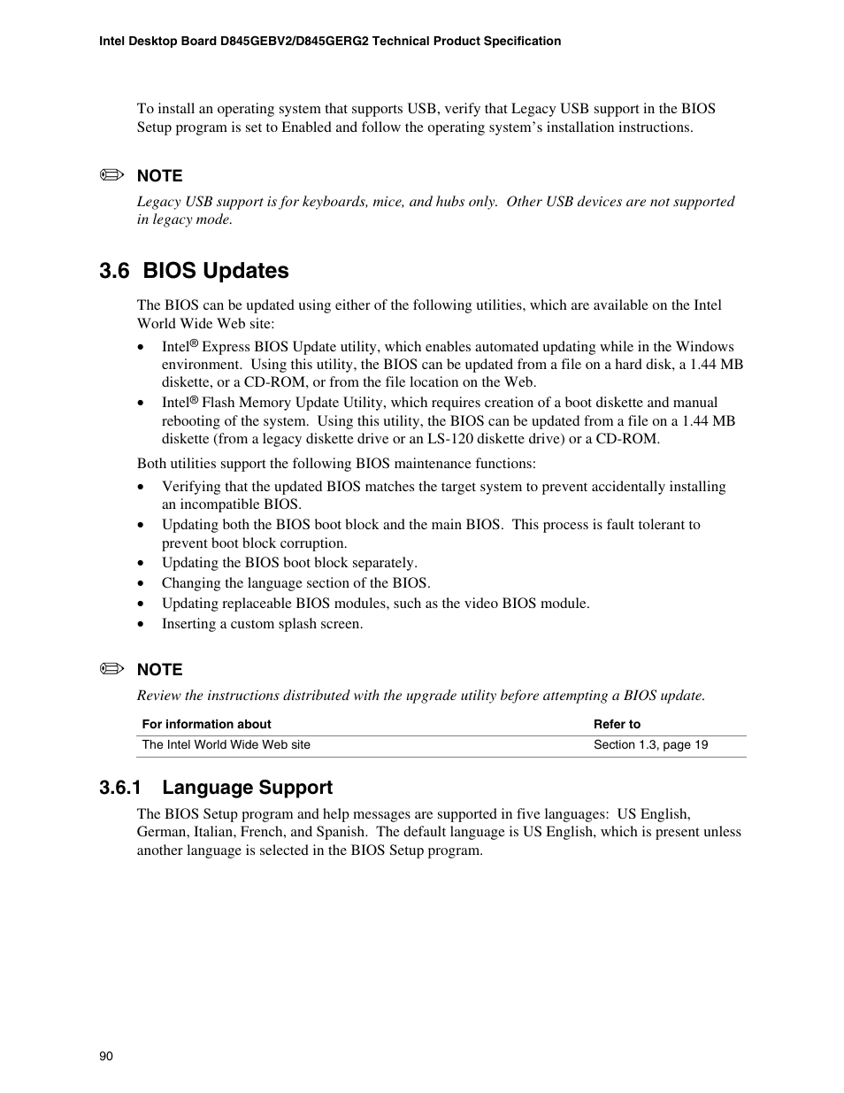 6 bios updates, 1 language support | Hypertherm D845GEBV2 User Manual | Page 90 / 128