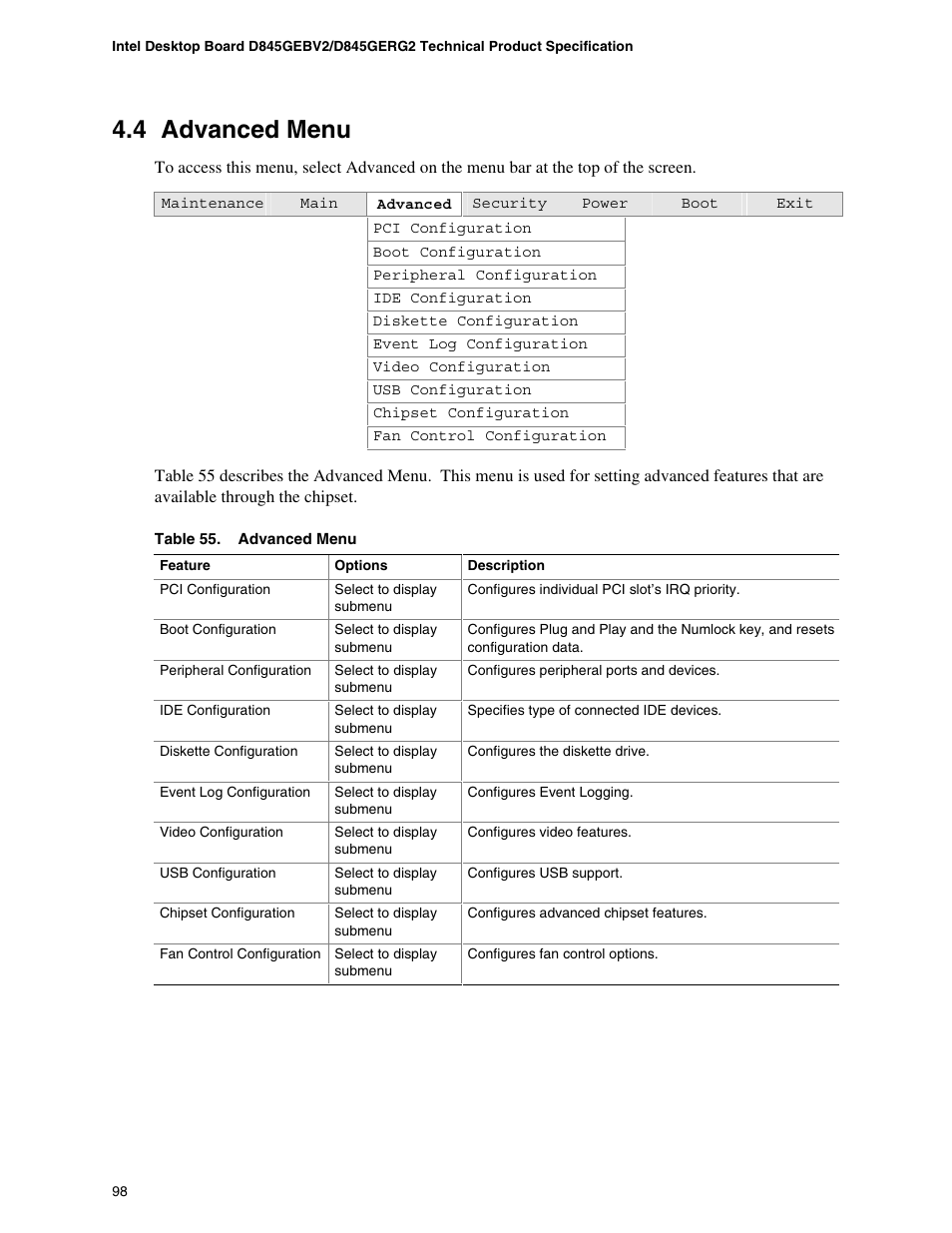 4 advanced menu | Hypertherm D845GEBV2 User Manual | Page 98 / 128