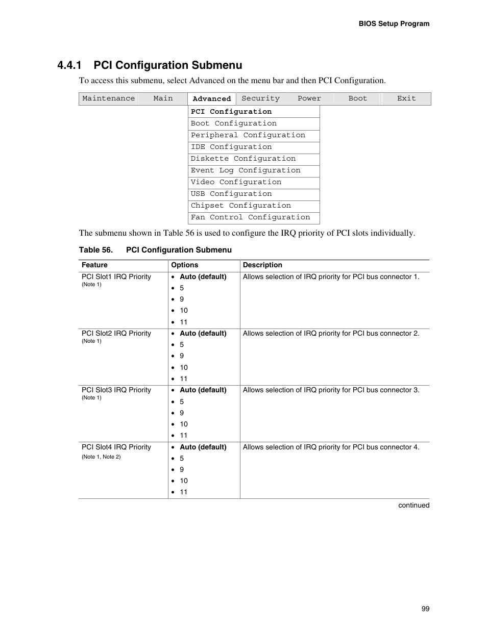 1 pci configuration submenu | Hypertherm D845GEBV2 User Manual | Page 99 / 128