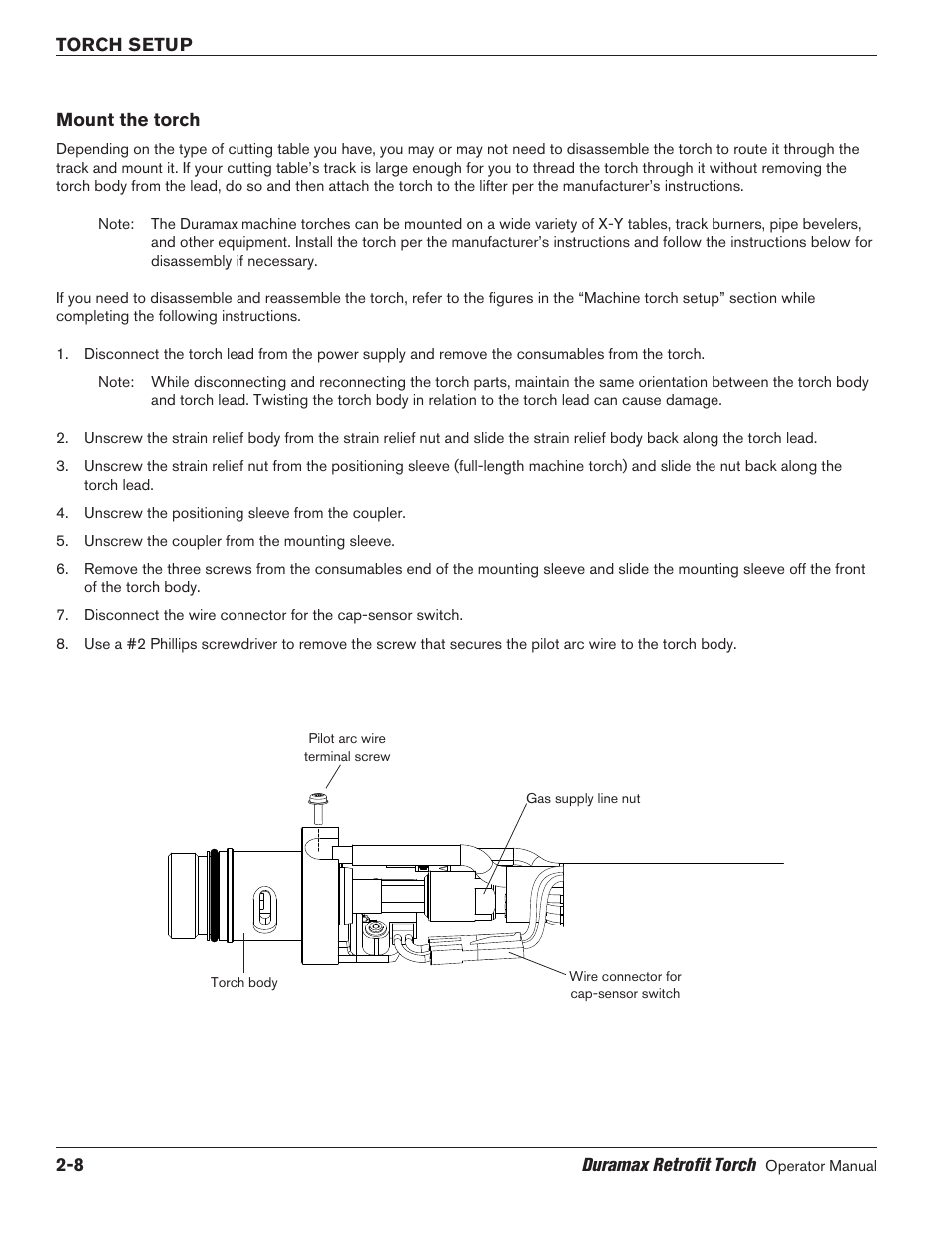 Mount the torch, Mount the torch -8 | Hypertherm HRT2 User Manual | Page 22 / 64