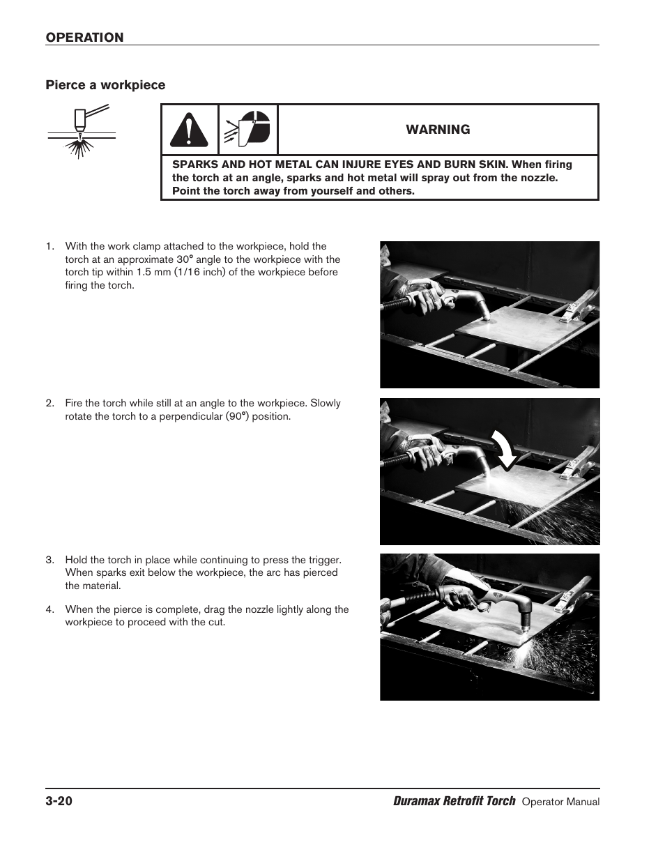 Pierce a workpiece, Pierce a workpiece -20 | Hypertherm HRT2 User Manual | Page 50 / 64