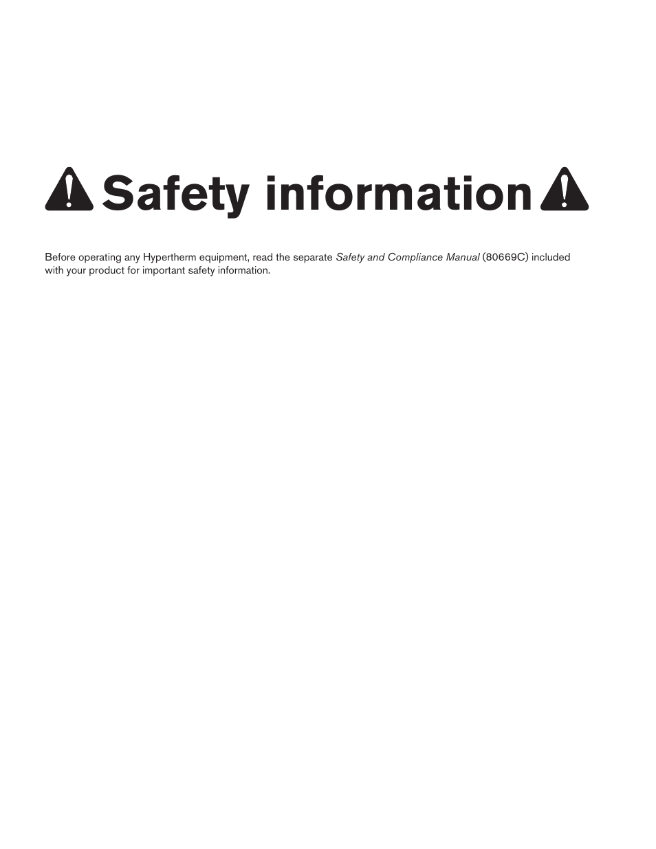 Safety information | Hypertherm HRT2 User Manual | Page 9 / 64