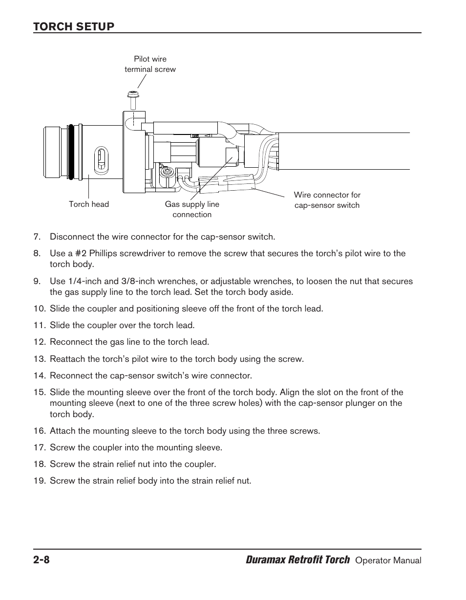 Torch setup 2-8 duramax retrofit torch | Hypertherm HRT User Manual | Page 26 / 98