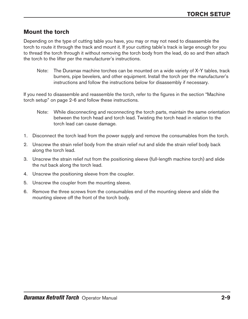 Mount the torch, Mount the torch ‑9 | Hypertherm HRT User Manual | Page 27 / 98