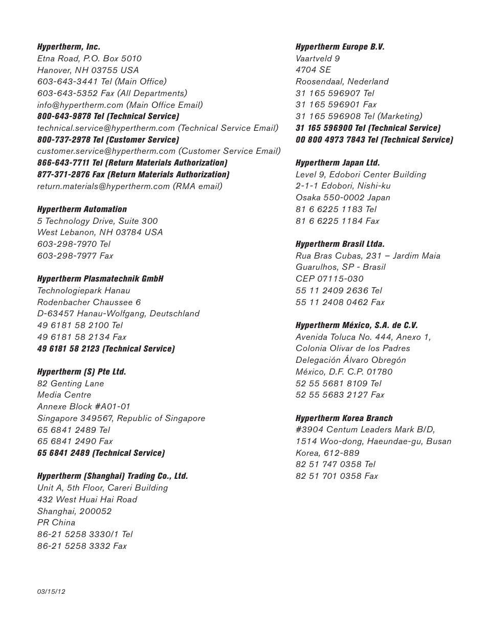 Hypertherm HRT User Manual | Page 4 / 98