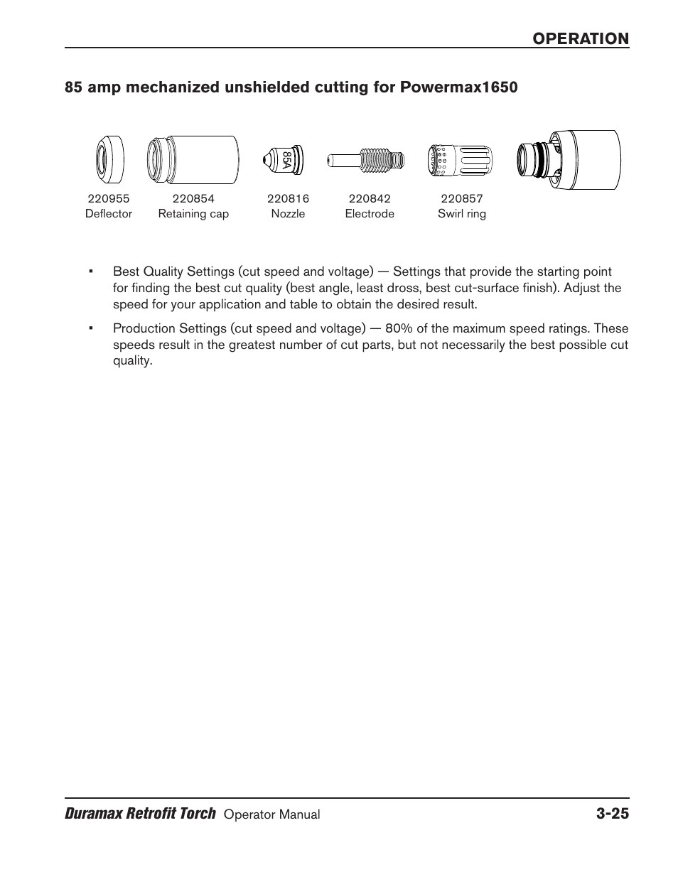 Operation duramax retrofit torch | Hypertherm HRT User Manual | Page 61 / 98