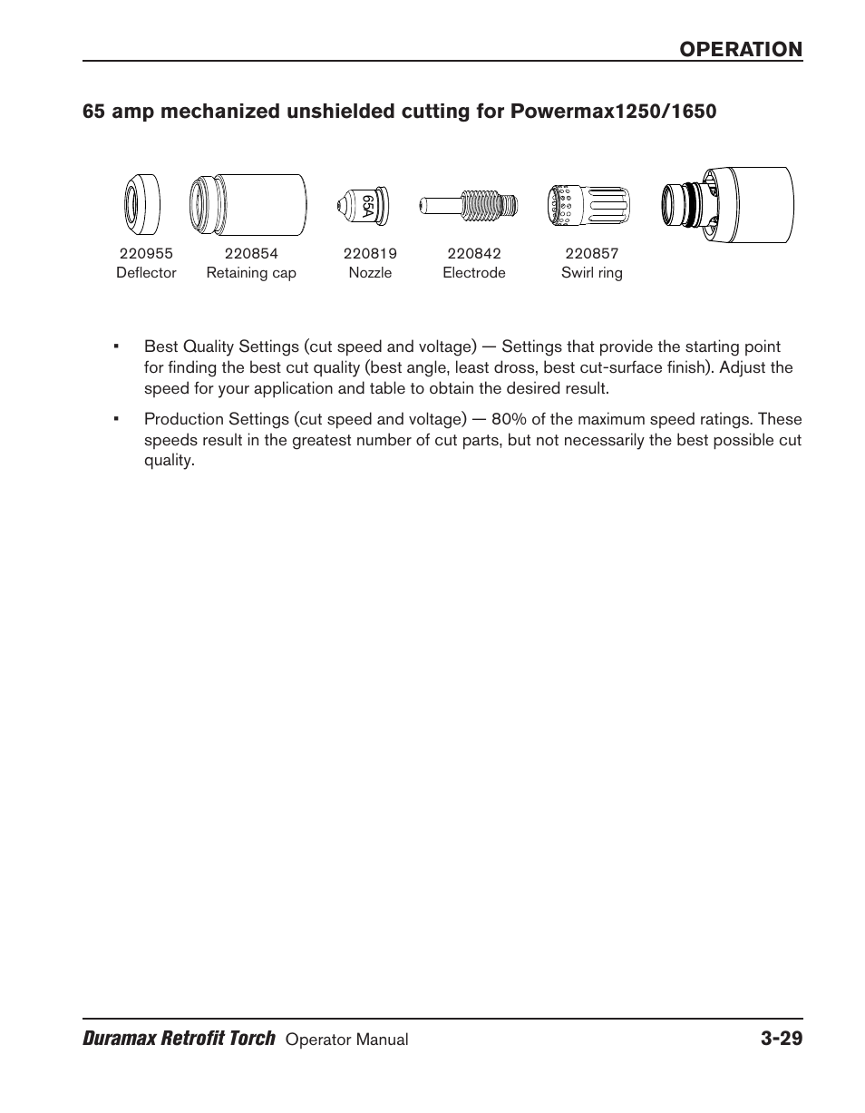 Operation duramax retrofit torch | Hypertherm HRT User Manual | Page 65 / 98