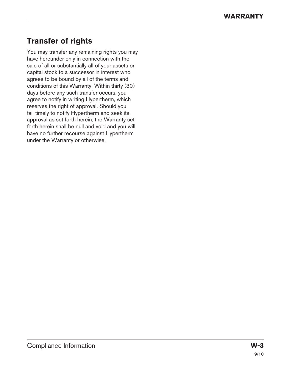 Transfer of rights | Hypertherm HRT User Manual | Page 9 / 98