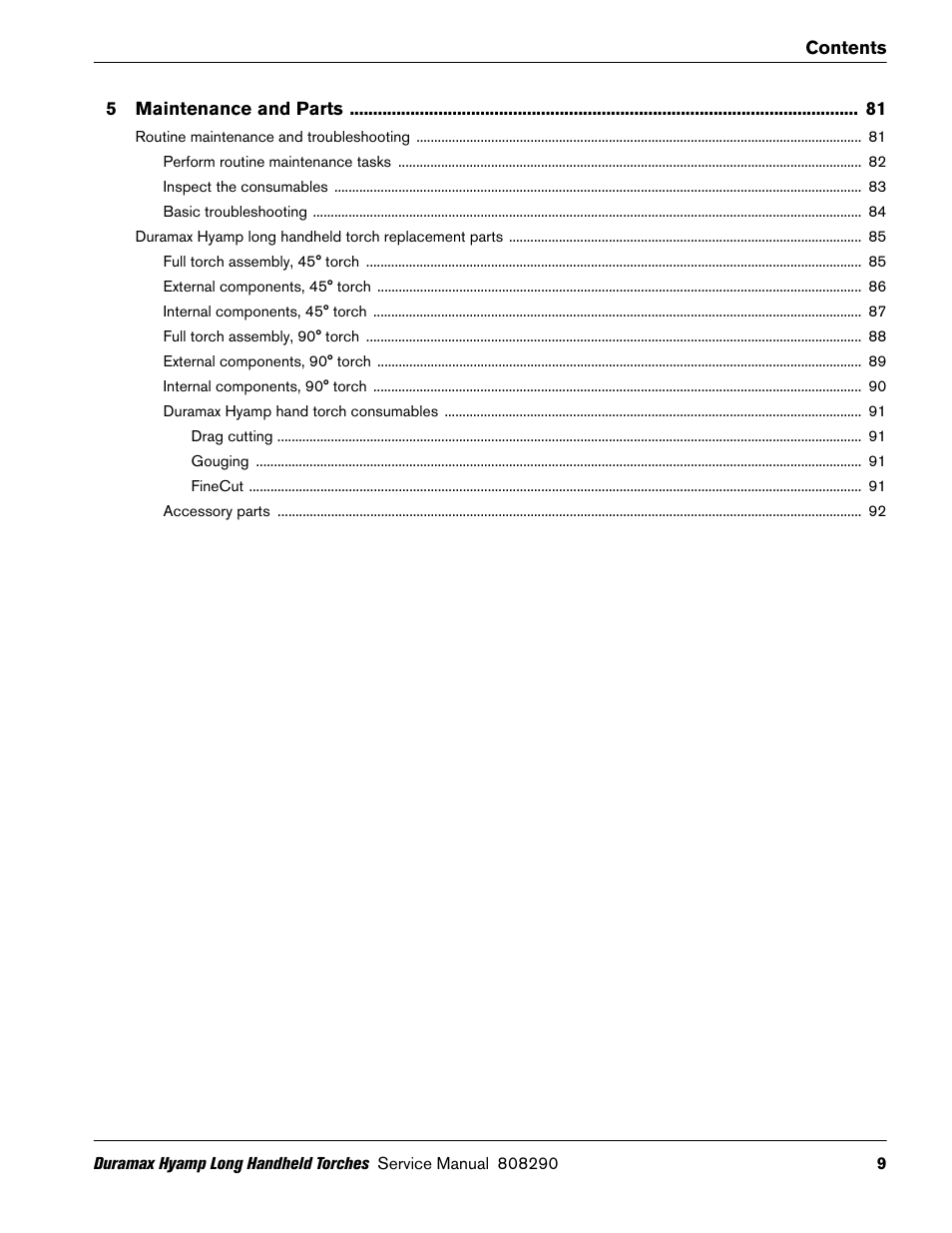 Hypertherm Duramax Hyamp Long Handheld Torches User Manual | Page 9 / 92