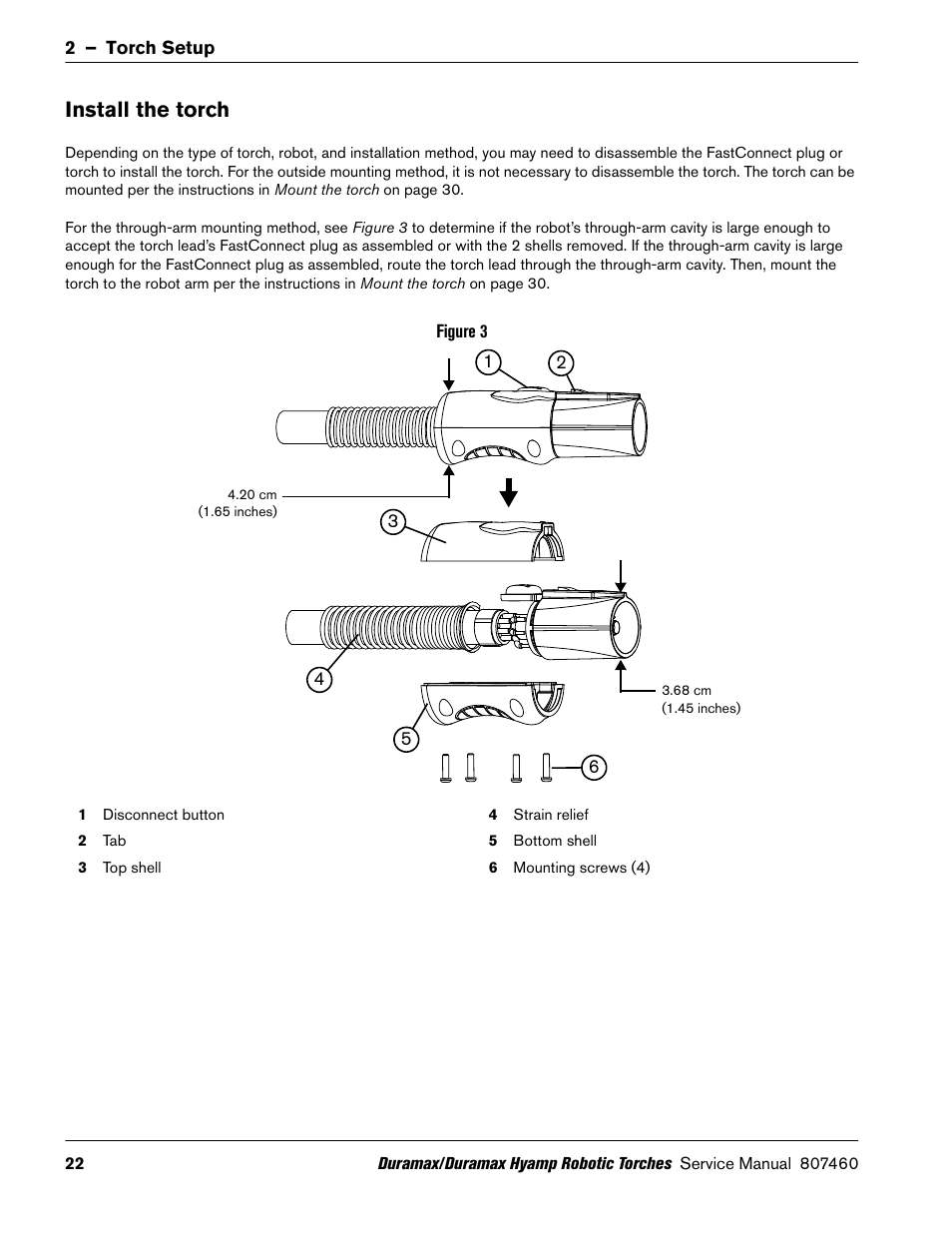 Install the torch | Hypertherm Duramax Hyamp Robotic Torch User Manual | Page 22 / 74