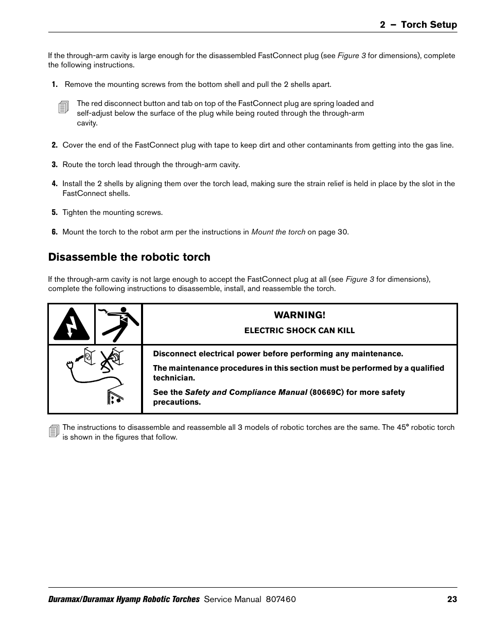 Disassemble the robotic torch | Hypertherm Duramax Hyamp Robotic Torch User Manual | Page 23 / 74