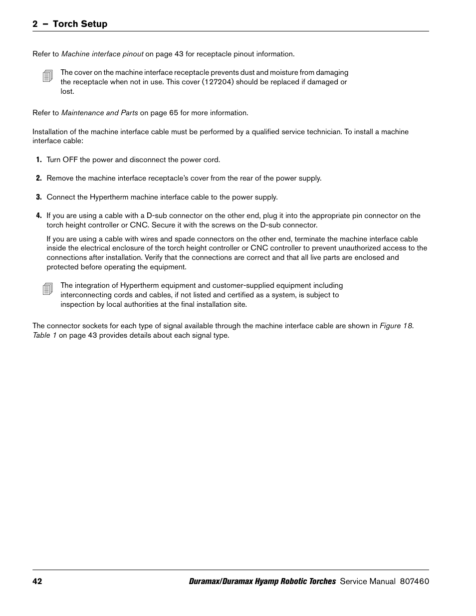 Hypertherm Duramax Hyamp Robotic Torch User Manual | Page 42 / 74
