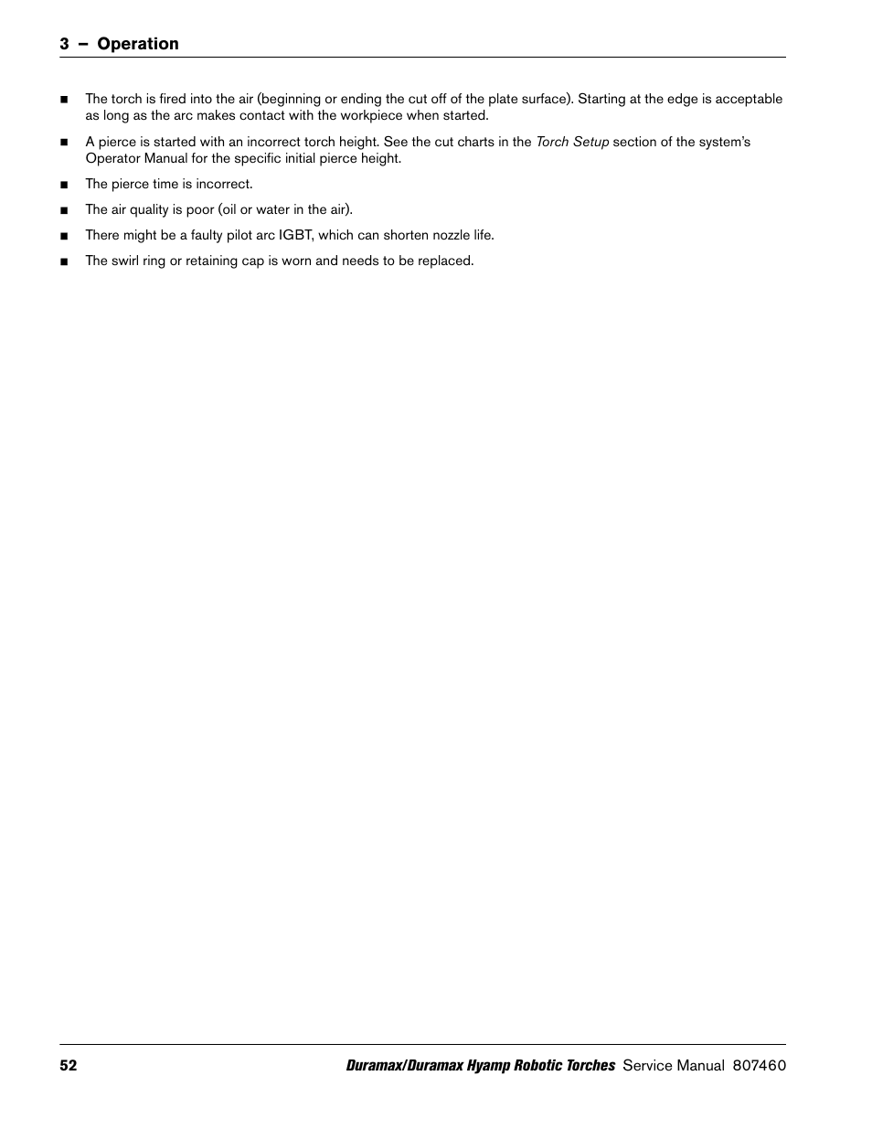 3 – operation | Hypertherm Duramax Hyamp Robotic Torch User Manual | Page 52 / 74